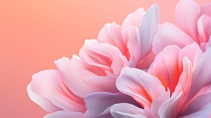 Elegant Pink Flower Close-up with Soft Lighting on a Peach Background