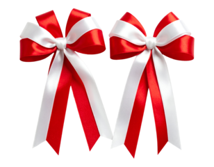 red and white ribbon isolated on transparent background