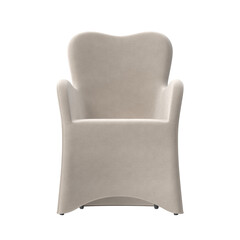Naklejka premium Front View of Curved Upholstered Dining Chair