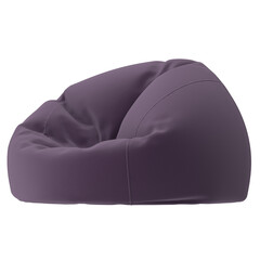 Purple Bean Bag Chair Isolated on White