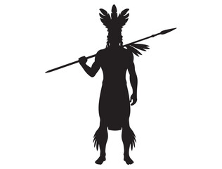 NATIVE AMERICAN WARRIOR SILHOUETTE