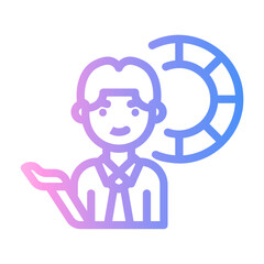 brokerage service Line Gradient Icon