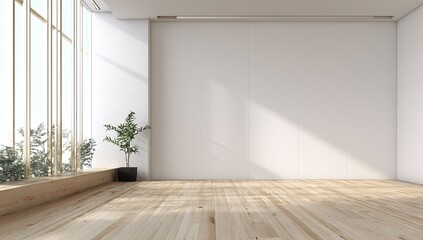 Obraz premium Modern minimalist interior with large windows