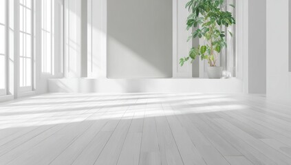 Fototapeta premium Empty, bright, white interior