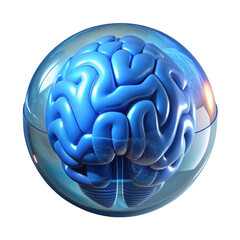 Artificial intelligence neural network brain inside protective dome futuristic technology concept high quality 3d rendering icon symbolic of innovation and advancement