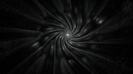 Abstract Spiral Design With Black Gray and White Colors