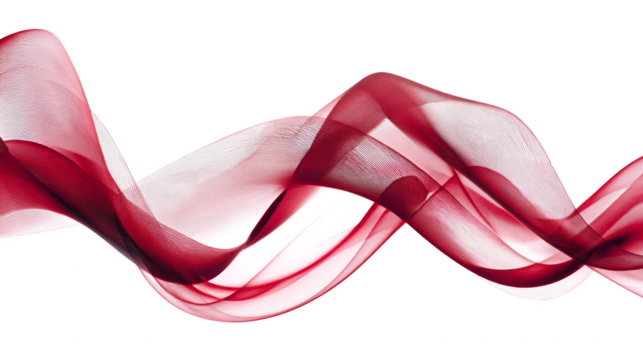 A red ribbon with a white background
