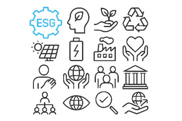 Fototapeta premium E S G icons for sustainability and business environment