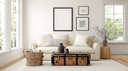 Obraz premium Cozy, bright living room