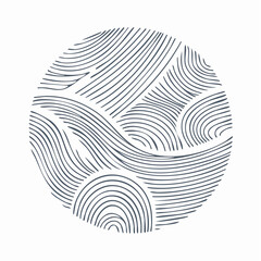 Trendy design elements. Contemporary abstract vector striped geometric background pattern .Hand drawn wavy lines round shapes