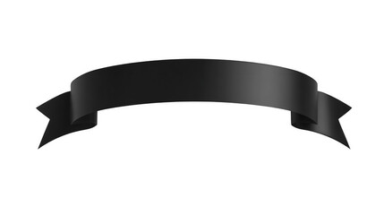 A black ribbon with a white background