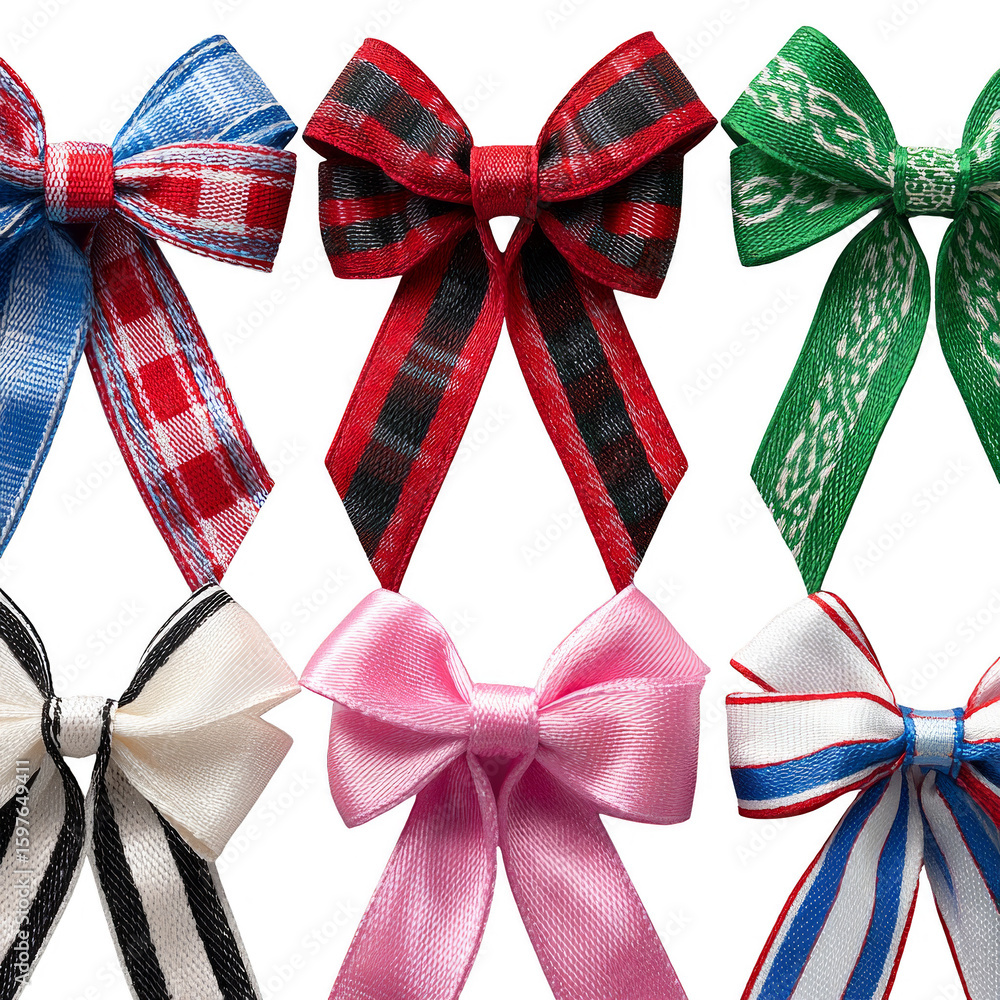 Poster A collection of colorful bows with different patterns and colors