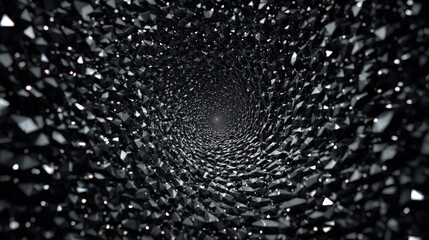 Abstract Geometric Tunnel With Dark Polygons