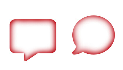 red speech bubble Colorful Glossy Design on Transparent Background
