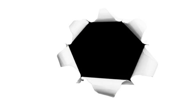 Torn paper with dark center isolated PNG with Transparent Background