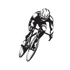 Vector illustration of a cycling athlete silhouette. Ideal for sports competitions, road cycling events, healthy lifestyle themes, and fitness promotions