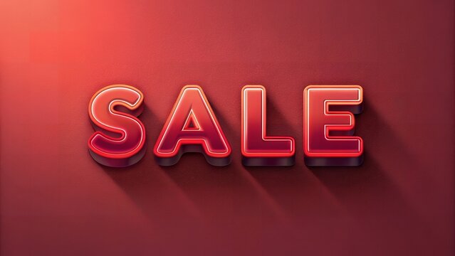 Red sale announcement on a sparkling ruby background for business promotion