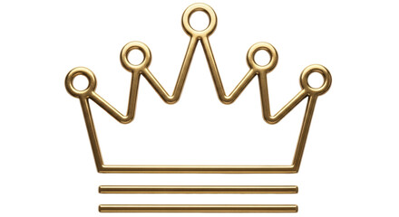 Isolated Golden Crown Outline