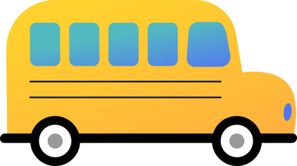School bus icon with soft color gradient. Back to school abstract vector illustrations series. © Marina Zlochin