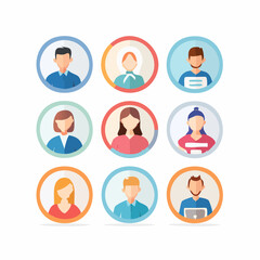 Vector icon set of social media logos in flat design, minimal color palette, editable and scalable