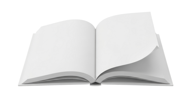 Open book with blank pages for custom content isolated PNG with Transparent Background