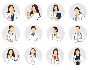 set of doctor surgeon people doctors users profile