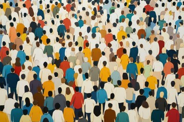 Crowd of diverse people person audience.