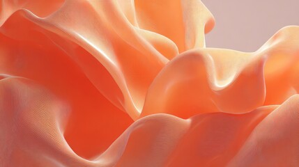 Obraz premium High-resolution abstract 3D mesh-gradient background in Pantone 2026 Cyber Peach, floating soft shapes