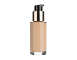 Liquid makeup foundation bottle isolated on white background