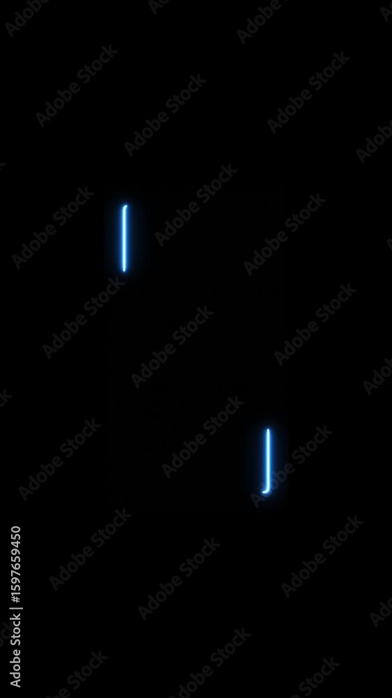 Poster video animation of glowing neon rectangles in blue and magenta - abstract background - seamless loop