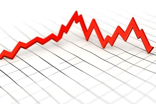 Red graph line depicting a decline in value.