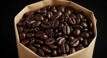 Fototapeta premium Coffee beans in open burlap sack