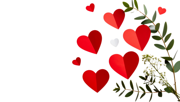 Golden heart symbol of love and romance for Valentine's Day celebration isolated on white background