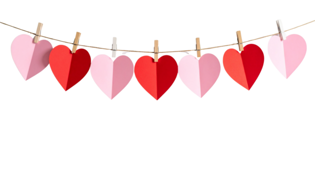 Golden heart symbol of love and romance for Valentine's Day celebration isolated on white background