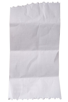 Old folded Receipt Paper Template with Zigzag Torn Edge