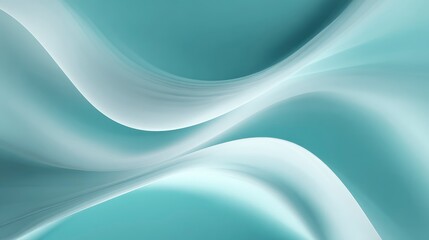 Smooth flowing waves in Transformative Teal and soft white, symbolizing breath and calm, centered symmetry