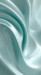 Smooth flowing waves in Transformative Teal and soft white, symbolizing breath and calm, centered symmetry