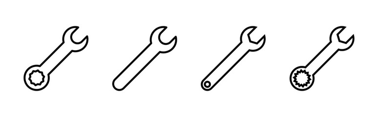 Wrench icon set. repair icon vector. tools icon vector