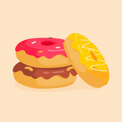vector cute donut illustration template