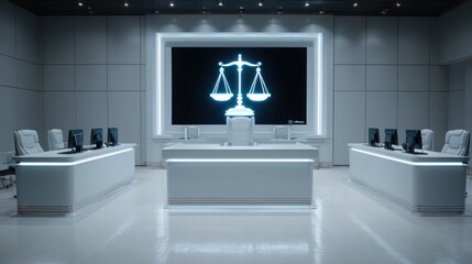 Modern courtroom interior