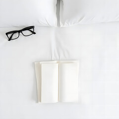 white paper bag with glasses