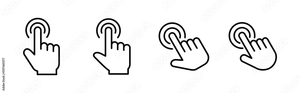Poster hand click icon set. pointer icon vector. hand cursor icon vector