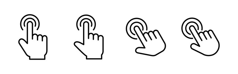 Hand click icon set. pointer icon vector. hand cursor icon vector