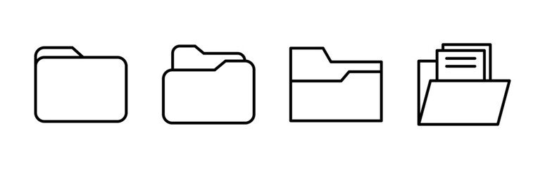 Folder icon set. folder vector icons