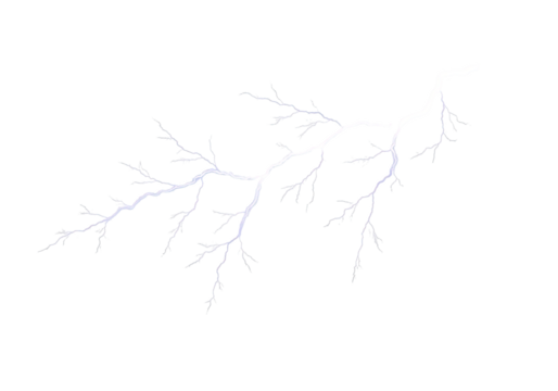 Jagged lightning branches spread across a transparent background with a faint glow