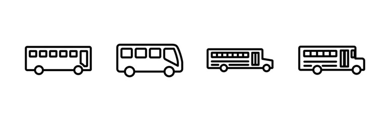 Bus icon set. bus vector icon