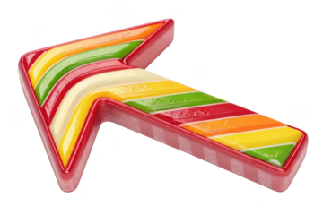 Colorful arrow candy isolated on transparent background