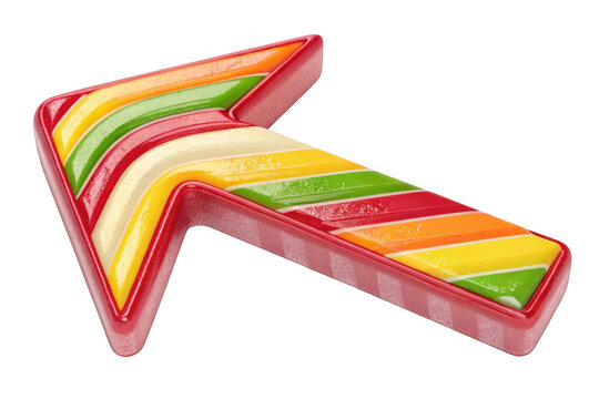 Colorful arrow candy isolated on transparent background