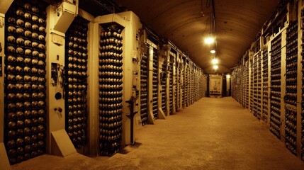 Long tunnel, metallic storage
