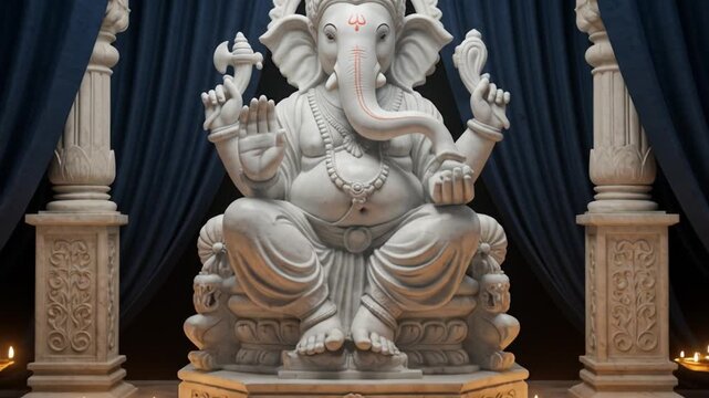Ganesha statue in sacred setting